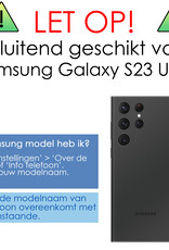 NoXx Hoes Geschikt voor Samsung S23 Ultra Hoesje Cover Siliconen Back Case Hoes - Lila - 2x