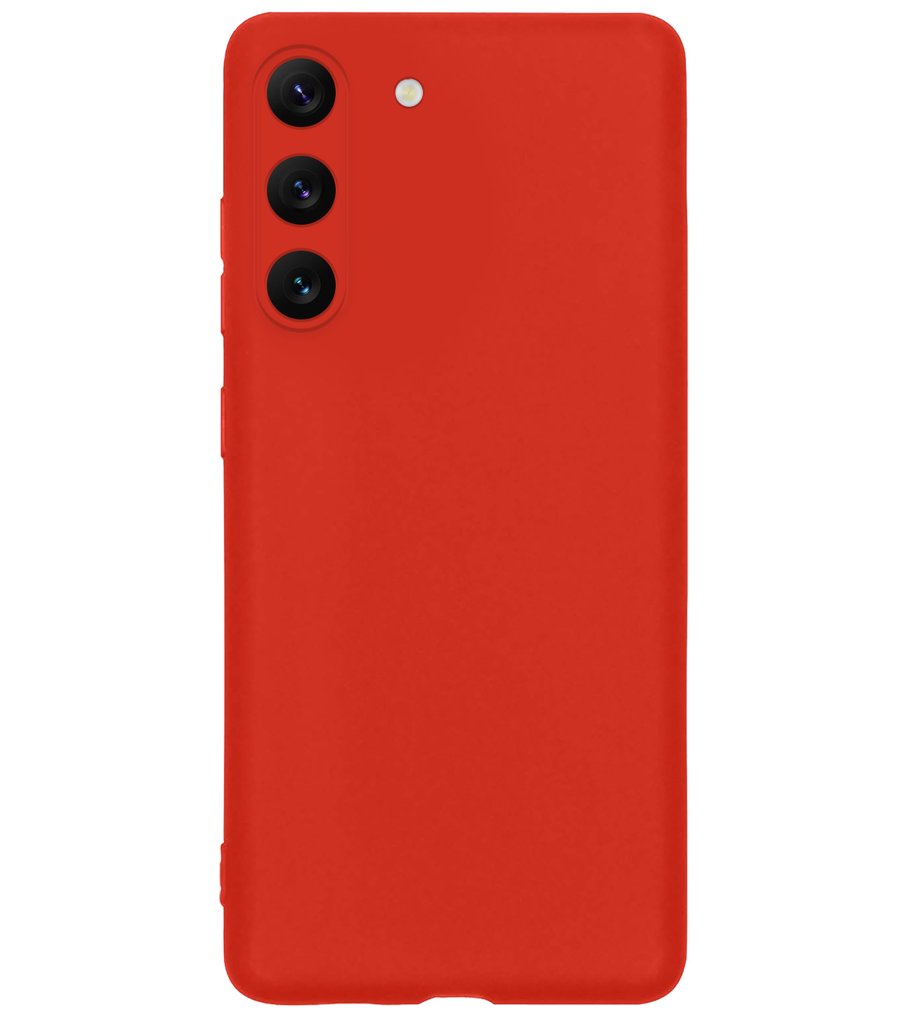 BASEY. Hoes Geschikt voor Samsung S23 Plus Hoesje Siliconen Back Cover Case Met Screenprotector - Hoesje Geschikt voor Samsung Galaxy S23 Plus Hoes Cover Hoesje - Rood