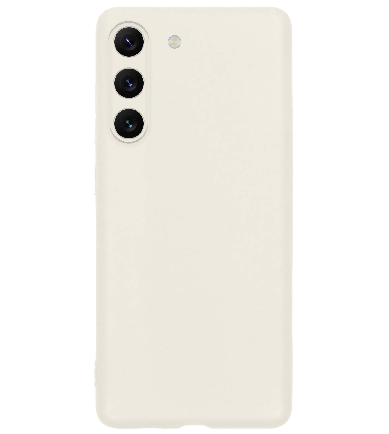 BASEY. Hoes Geschikt voor Samsung S23 Plus Hoesje Siliconen Back Cover Case Met Screenprotector - Hoesje Geschikt voor Samsung Galaxy S23 Plus Hoes Cover Hoesje - Wit