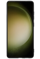 BASEY. Hoes Geschikt voor Samsung S23 Plus Hoesje Siliconen Back Cover Case Met Screenprotector - Hoesje Geschikt voor Samsung Galaxy S23 Plus Hoes Cover Hoesje - Zwart