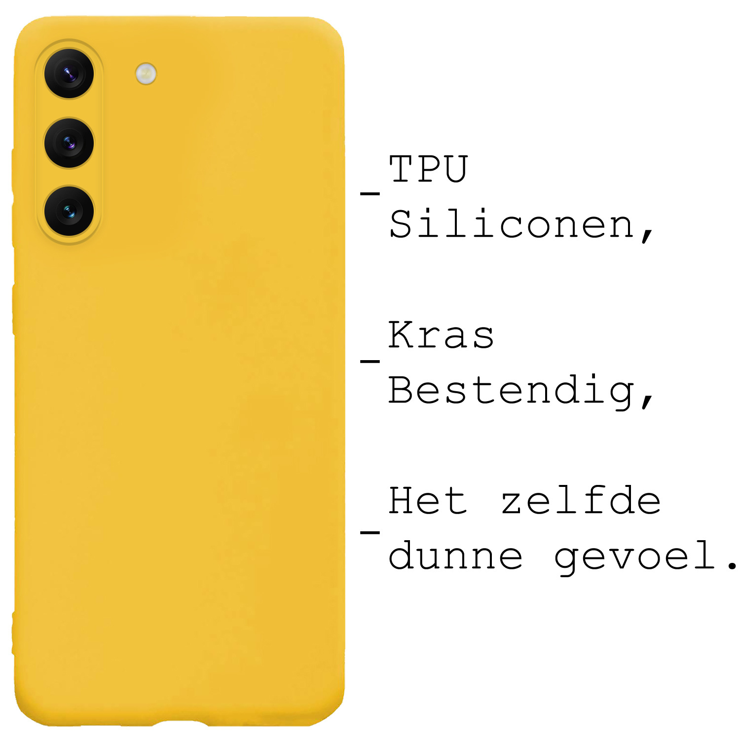 BASEY. Hoes Geschikt voor Samsung S23 Plus Hoesje Siliconen Back Cover Case Met 2x Screenprotector - Hoesje Geschikt voor Samsung Galaxy S23 Plus Hoes Cover Hoesje - Geel