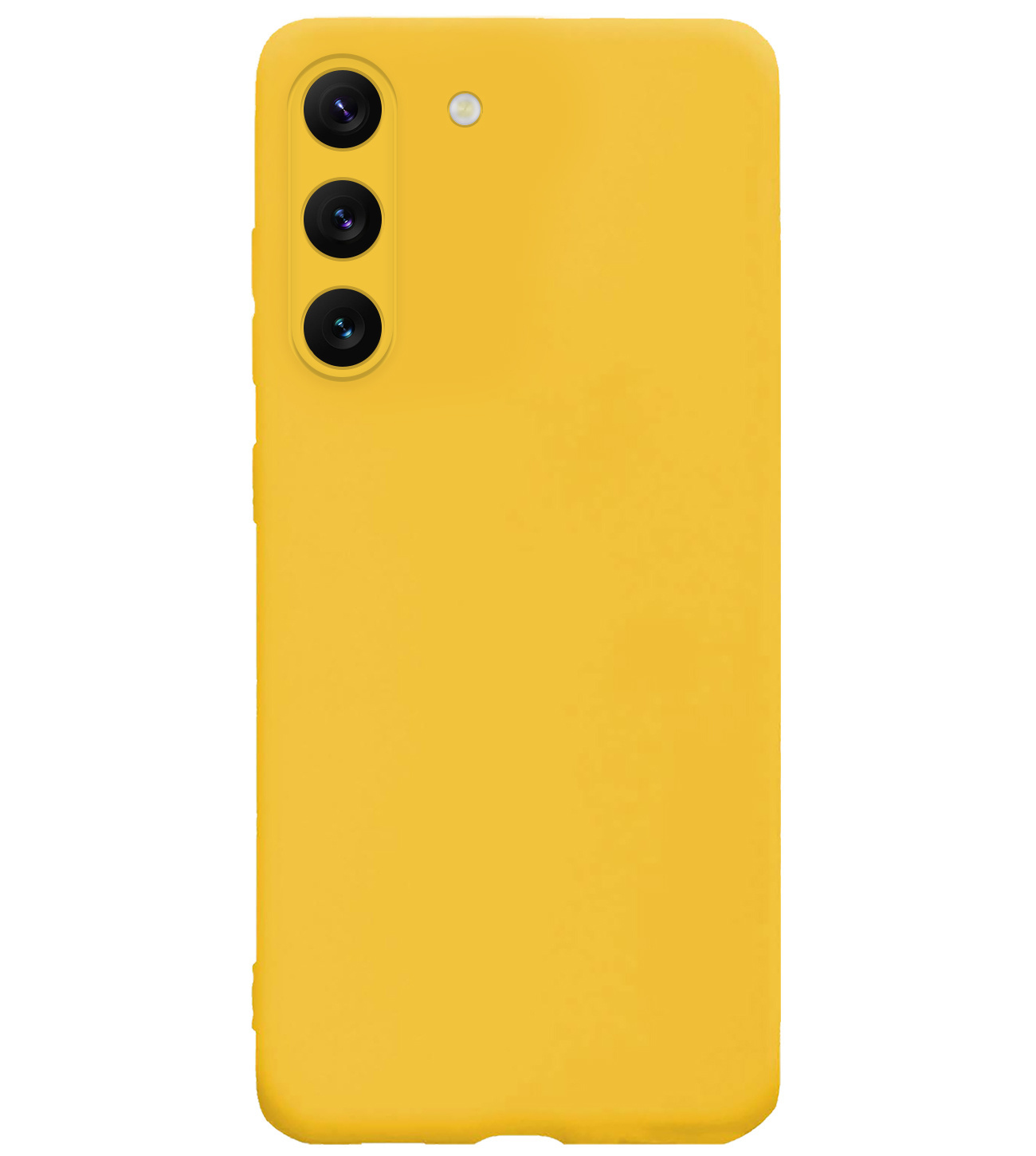 BASEY. Hoes Geschikt voor Samsung S23 Plus Hoesje Siliconen Back Cover Case Met 2x Screenprotector - Hoesje Geschikt voor Samsung Galaxy S23 Plus Hoes Cover Hoesje - Geel