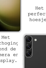 BASEY. Hoes Geschikt voor Samsung S23 Plus Hoesje Siliconen Back Cover Case Met 2x Screenprotector - Hoesje Geschikt voor Samsung Galaxy S23 Plus Hoes Cover Hoesje - Transparant