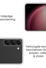 NoXx Hoes Geschikt voor Samsung S23 Plus Hoesje Cover Siliconen Back Case Hoes Met 2x Screenprotector - Transparant