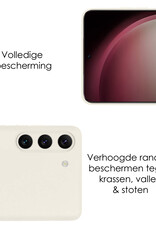 NoXx Hoes Geschikt voor Samsung S23 Plus Hoesje Cover Siliconen Back Case Hoes Met 2x Screenprotector - Wit