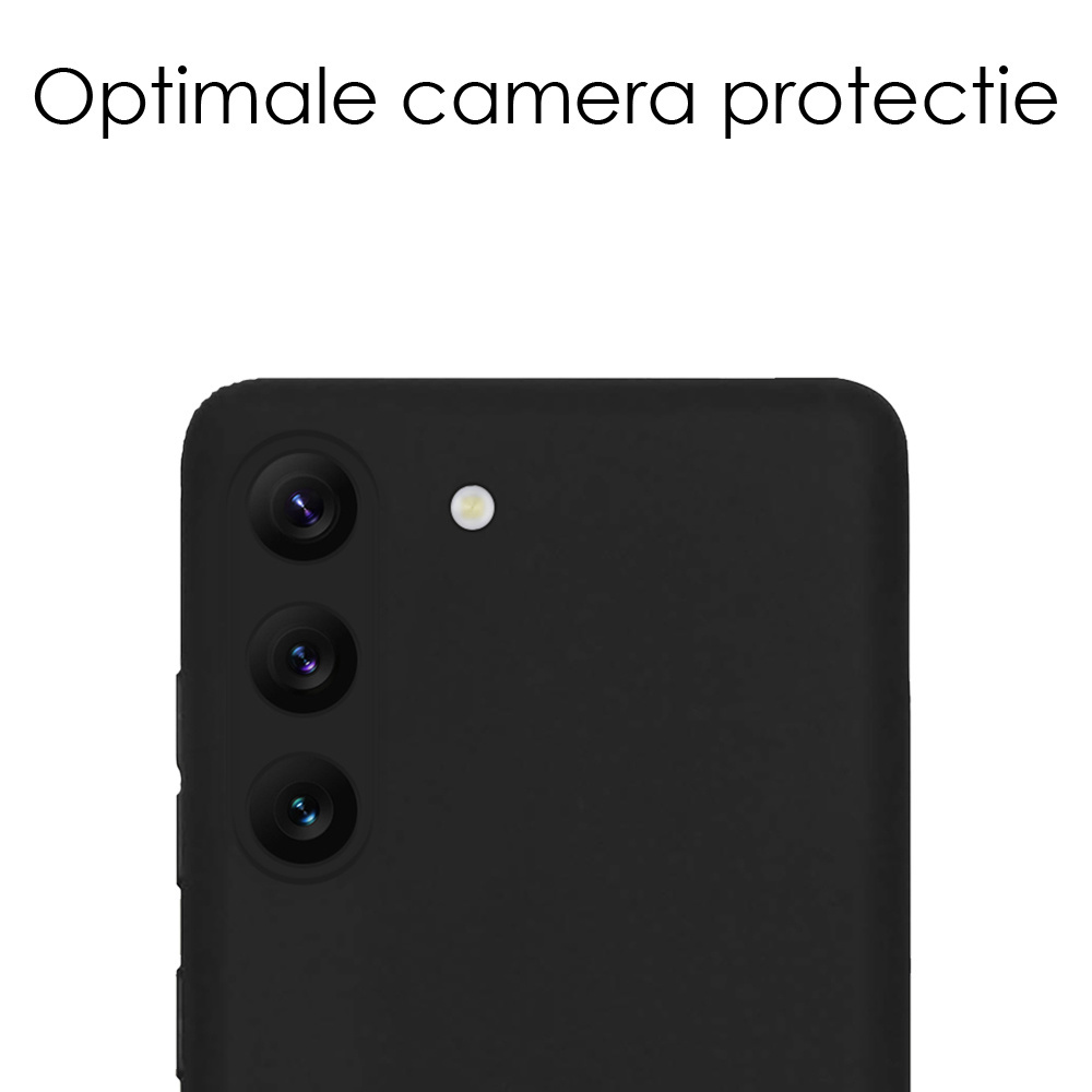NoXx Hoes Geschikt voor Samsung S23 Plus Hoesje Cover Siliconen Back Case Hoes Met 2x Screenprotector - Zwart