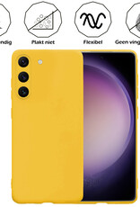 Nomfy Hoesje Geschikt voor Samsung S23 Plus Hoesje Siliconen Cover Case Met Screenprotector - Hoes Geschikt voor Samsung Galaxy S23 Plus Hoes Back Case - Geel