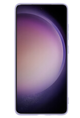 Nomfy Hoesje Geschikt voor Samsung S23 Plus Hoesje Siliconen Cover Case Met Screenprotector - Hoes Geschikt voor Samsung Galaxy S23 Plus Hoes Back Case - Lila