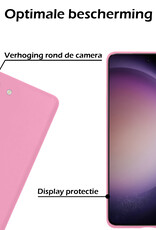 Nomfy Hoesje Geschikt voor Samsung S23 Plus Hoesje Siliconen Cover Case Met Screenprotector - Hoes Geschikt voor Samsung Galaxy S23 Plus Hoes Back Case - Lichtroze
