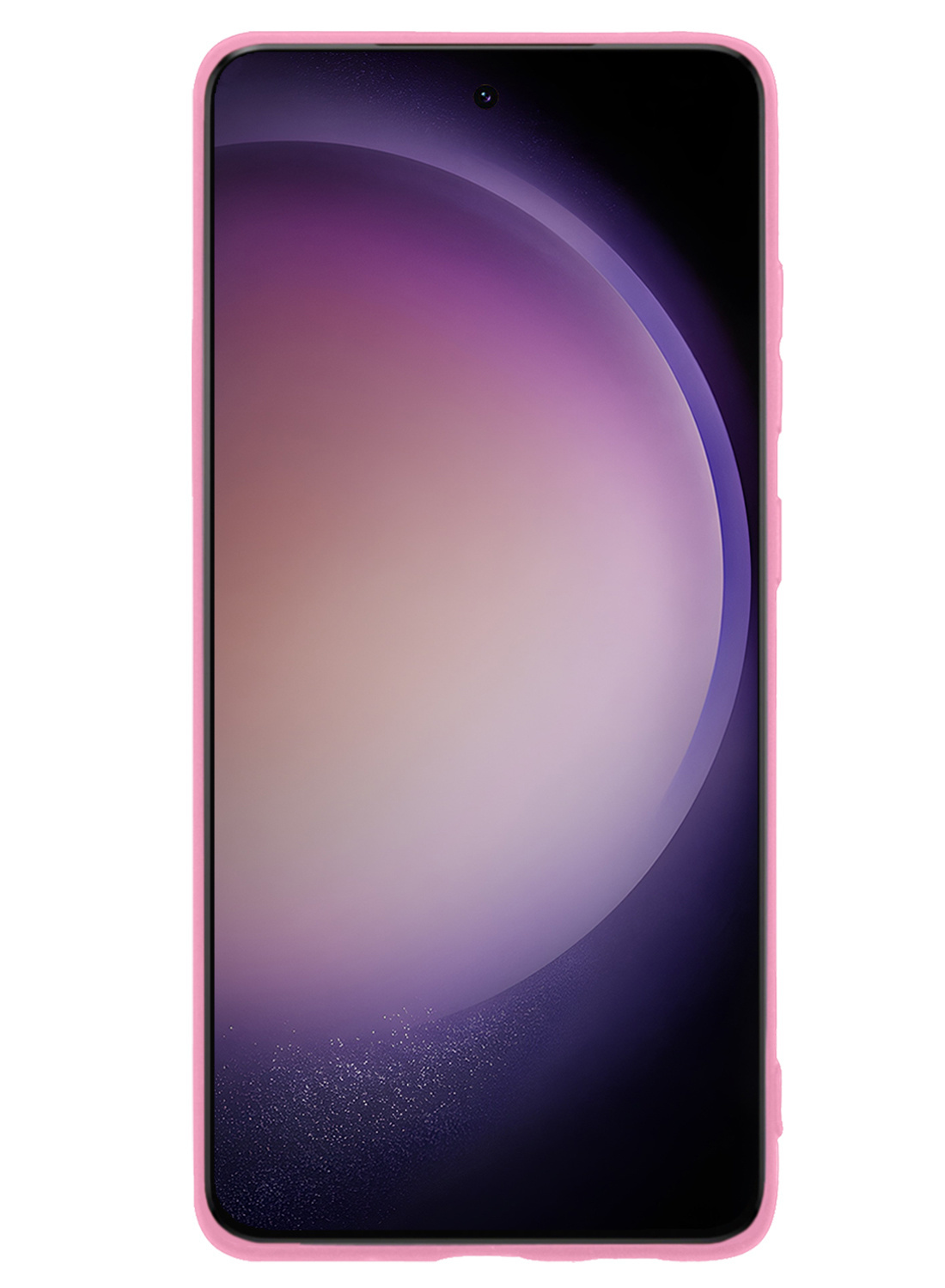 Nomfy Hoesje Geschikt voor Samsung S23 Plus Hoesje Siliconen Cover Case Met Screenprotector - Hoes Geschikt voor Samsung Galaxy S23 Plus Hoes Back Case - Lichtroze