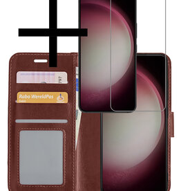 NoXx Samsung Galaxy S23 Plus Hoesje Bookcase Bruin Met Screenprotector