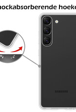 Nomfy Hoesje Geschikt voor Samsung S23 Plus Hoesje Siliconen Cover Case Met 2x Screenprotector - Hoes Geschikt voor Samsung Galaxy S23 Plus Hoes Back Case - Transparant