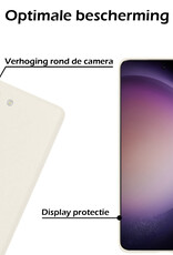 Nomfy Hoesje Geschikt voor Samsung S23 Plus Hoesje Siliconen Cover Case Met 2x Screenprotector - Hoes Geschikt voor Samsung Galaxy S23 Plus Hoes Back Case - Wit