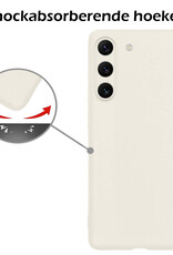 Nomfy Hoesje Geschikt voor Samsung S23 Plus Hoesje Siliconen Cover Case Met 2x Screenprotector - Hoes Geschikt voor Samsung Galaxy S23 Plus Hoes Back Case - Wit