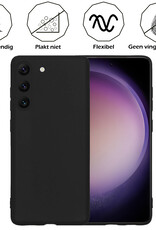 Nomfy Hoesje Geschikt voor Samsung S23 Plus Hoesje Siliconen Cover Case Met 2x Screenprotector - Hoes Geschikt voor Samsung Galaxy S23 Plus Hoes Back Case - Zwart
