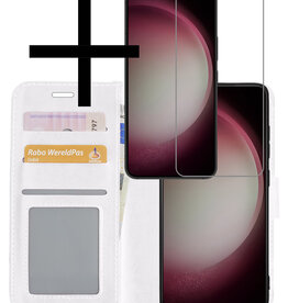 NoXx NoXx Samsung Galaxy S23 Plus Hoesje Bookcase Wit Met Screenprotector