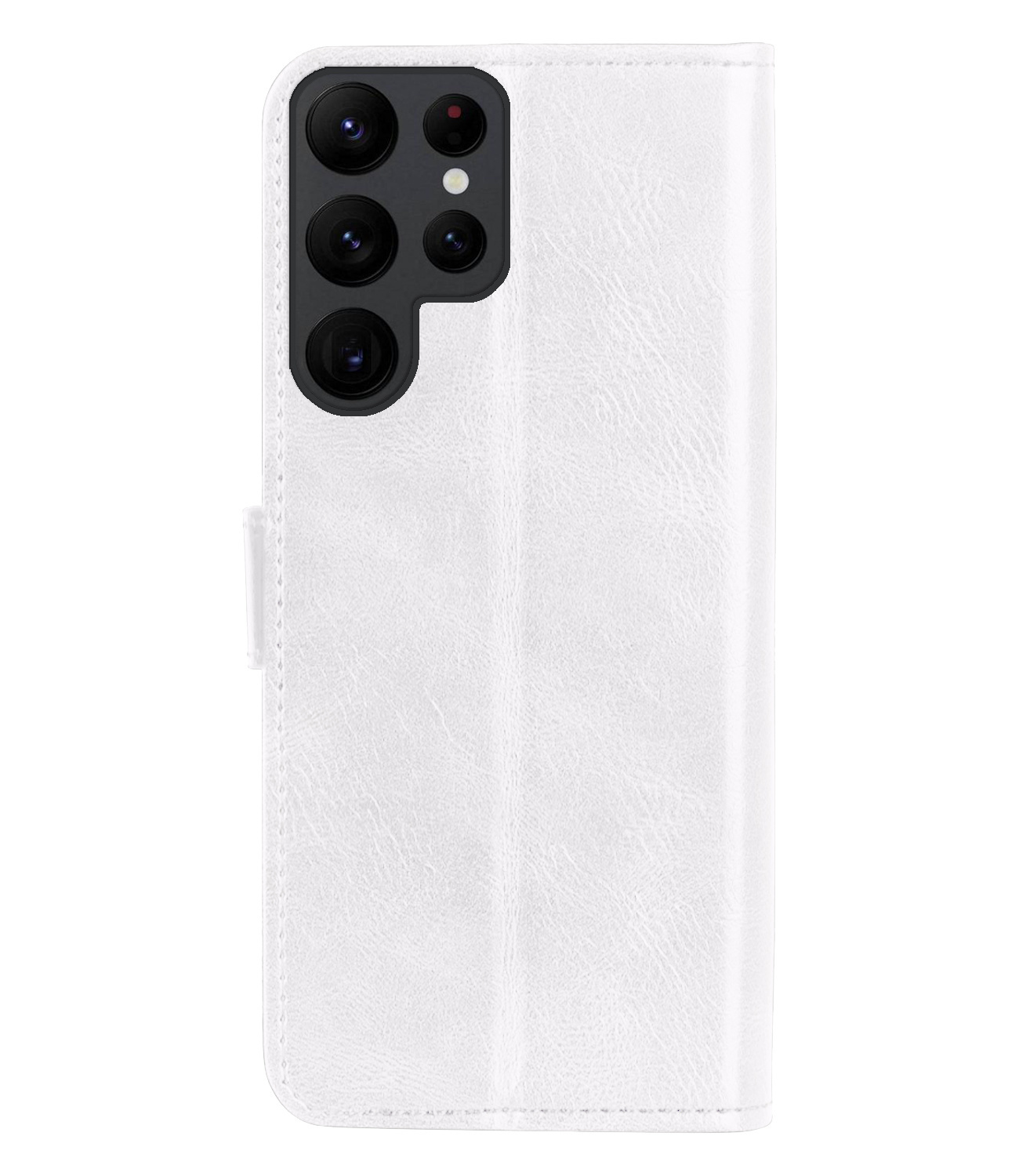 BASEY. Hoes Geschikt voor Samsung S23 Ultra Hoesje Bookcase Hoes Flip Case Book Cover Met Screenprotector - Hoesje Geschikt voor Samsung Galaxy S23 Ultra Hoes Book Case Hoesje - Wit