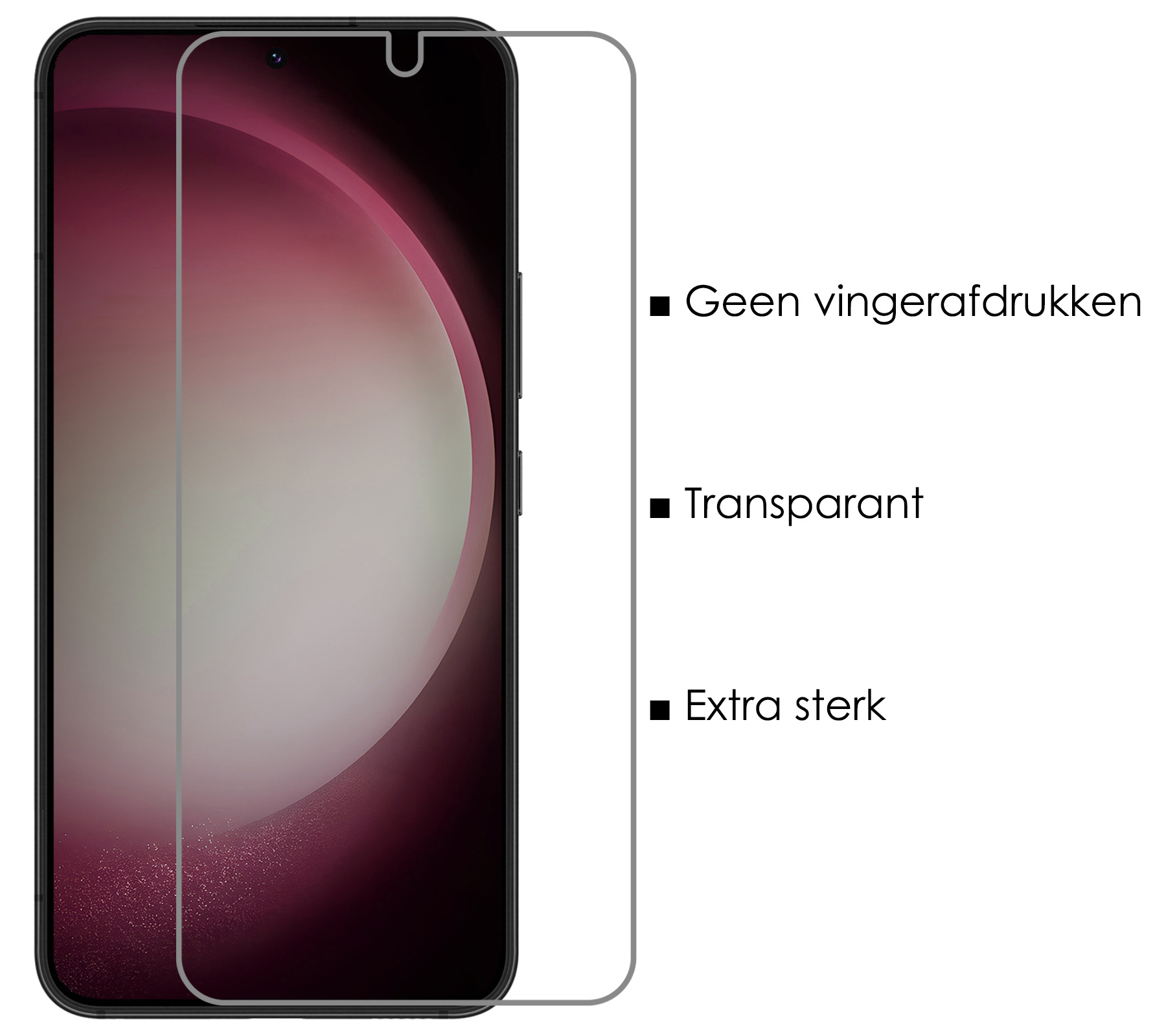 NoXx Hoes Geschikt voor Samsung S23 Plus Hoesje Book Case Hoes Flip Cover Wallet Bookcase Met 2x Screenprotector - Donkerroze