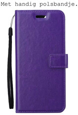 BASEY. Hoes Geschikt voor Samsung S23 Ultra Hoesje Bookcase Hoes Flip Case Book Cover Met 2x Screenprotector - Hoesje Geschikt voor Samsung Galaxy S23 Ultra Hoes Book Case Hoesje - Paars