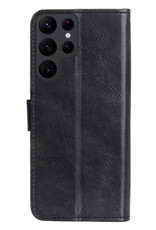 BASEY. Hoes Geschikt voor Samsung S23 Ultra Hoesje Bookcase Hoes Flip Case Book Cover Met 2x Screenprotector - Hoesje Geschikt voor Samsung Galaxy S23 Ultra Hoes Book Case Hoesje - Zwart