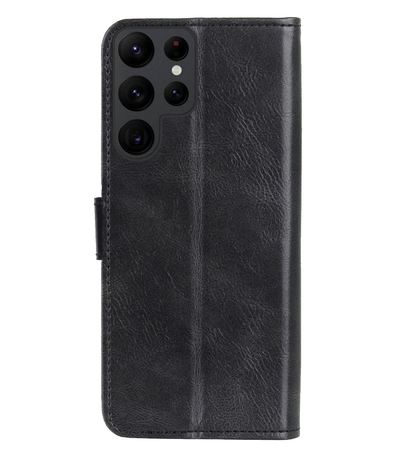 BASEY. Hoes Geschikt voor Samsung S23 Ultra Hoesje Bookcase Hoes Flip Case Book Cover Met 2x Screenprotector - Hoesje Geschikt voor Samsung Galaxy S23 Ultra Hoes Book Case Hoesje - Zwart