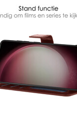 NoXx Hoes Geschikt voor Samsung S23 Ultra Hoesje Book Case Hoes Flip Cover Wallet Bookcase Met Screenprotector - Bruin