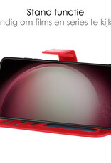 NoXx Hoes Geschikt voor Samsung S23 Ultra Hoesje Book Case Hoes Flip Cover Wallet Bookcase Met Screenprotector - Rood