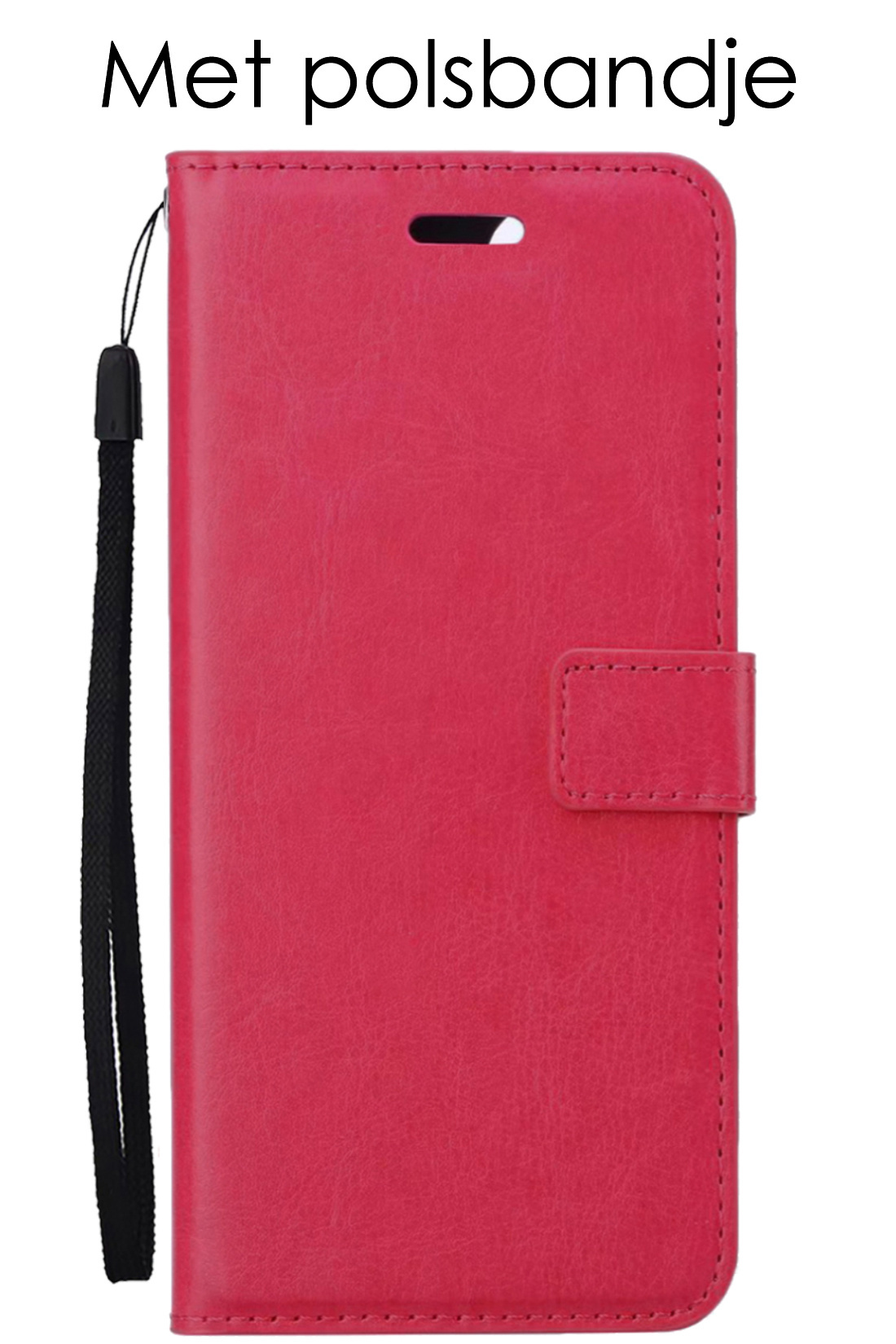 Samsung Galaxy S23 Ultra Hoesje Book Case Hoes Flip Cover Bookcase 2x Met Screenprotector - Donker Roze