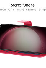 Samsung Galaxy S23 Ultra Hoesje Book Case Hoes Flip Cover Bookcase 2x Met Screenprotector - Donker Roze