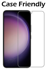 Nomfy Hoesje Geschikt voor Samsung S23 Plus Hoes Bookcase Flipcase Book Cover Met Screenprotector - Hoes Geschikt voor Samsung Galaxy S23 Plus Hoesje Book Case - Zwart
