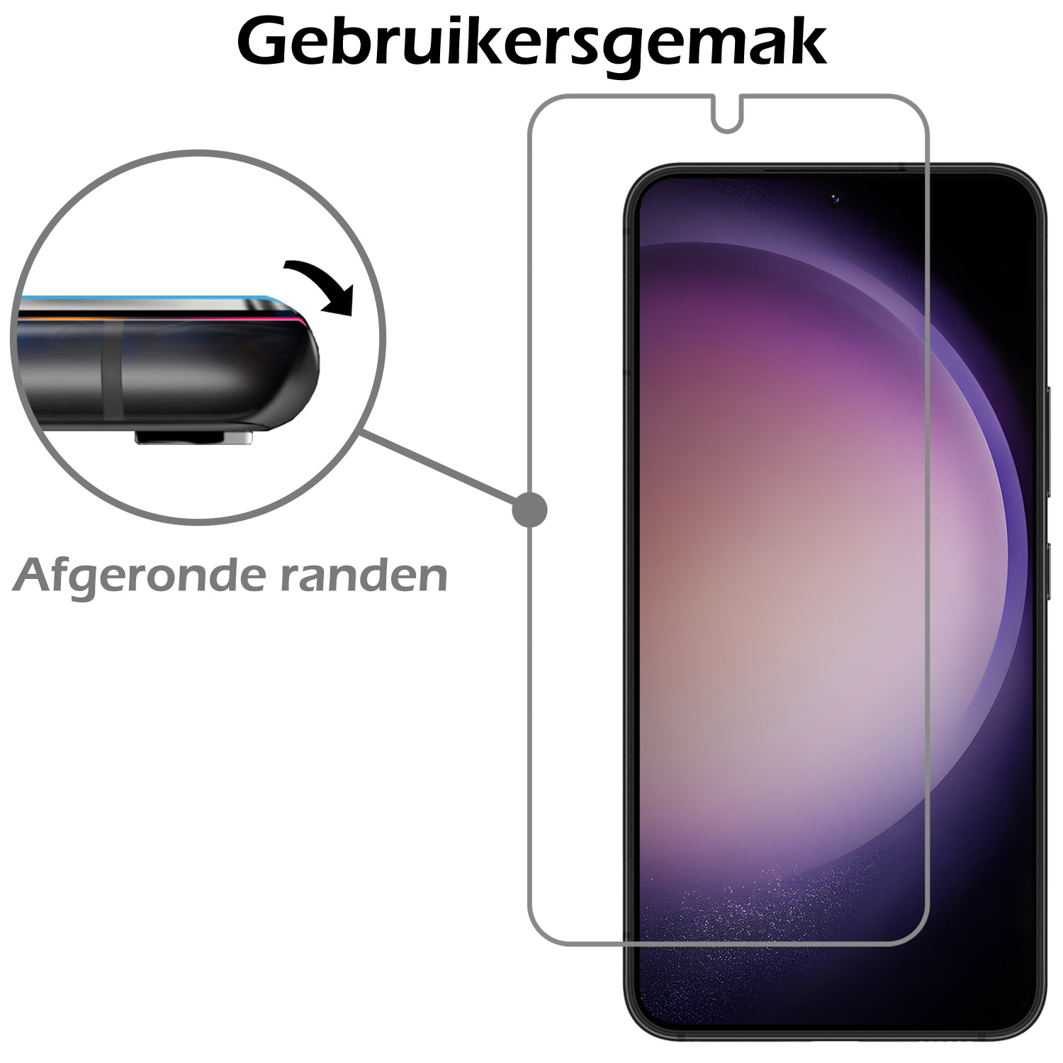 Nomfy Hoesje Geschikt voor Samsung S23 Plus Hoes Bookcase Flipcase Book Cover Met Screenprotector - Hoes Geschikt voor Samsung Galaxy S23 Plus Hoesje Book Case - Zwart