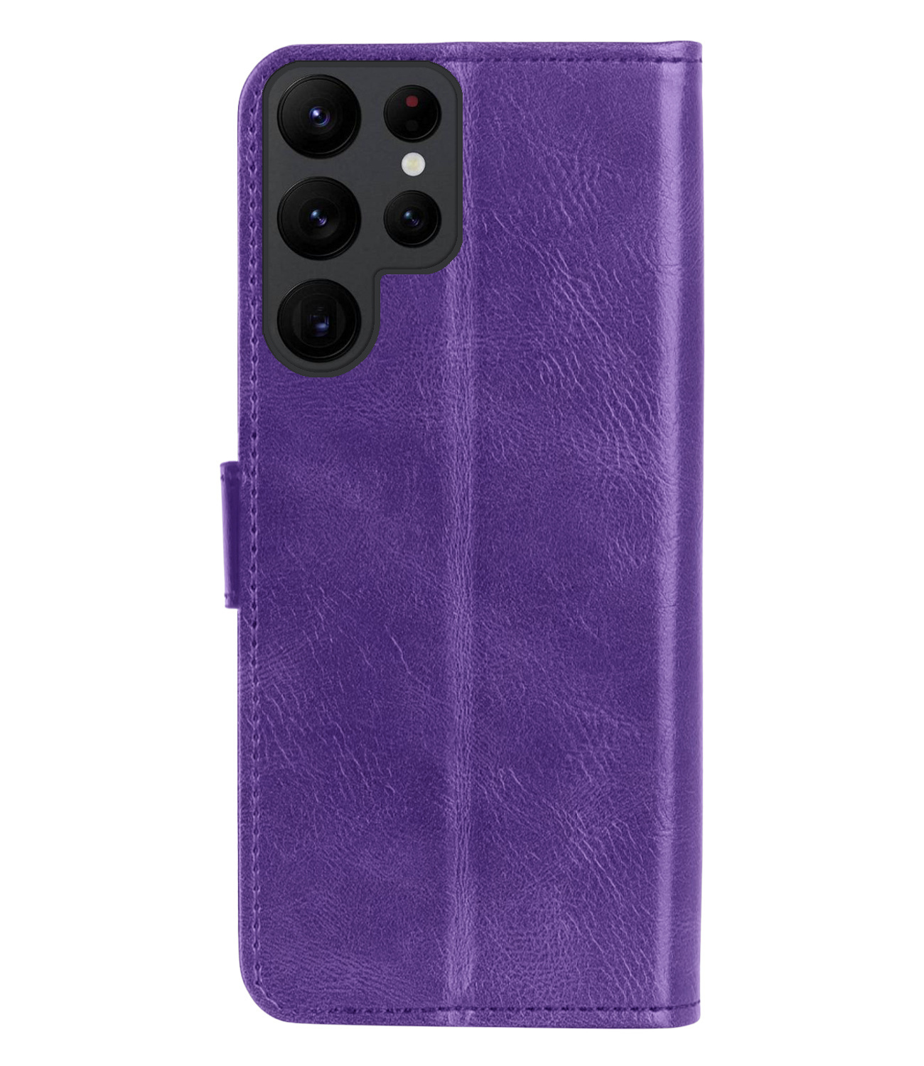 Nomfy Hoesje Geschikt voor Samsung S23 Ultra Hoes Bookcase Flipcase Book Cover Met Screenprotector - Hoes Geschikt voor Samsung Galaxy S23 Ultra Hoesje Book Case - Paars