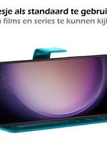 Nomfy Hoesje Geschikt voor Samsung S23 Ultra Hoes Bookcase Flipcase Book Cover Met Screenprotector - Hoes Geschikt voor Samsung Galaxy S23 Ultra Hoesje Book Case - Turquoise