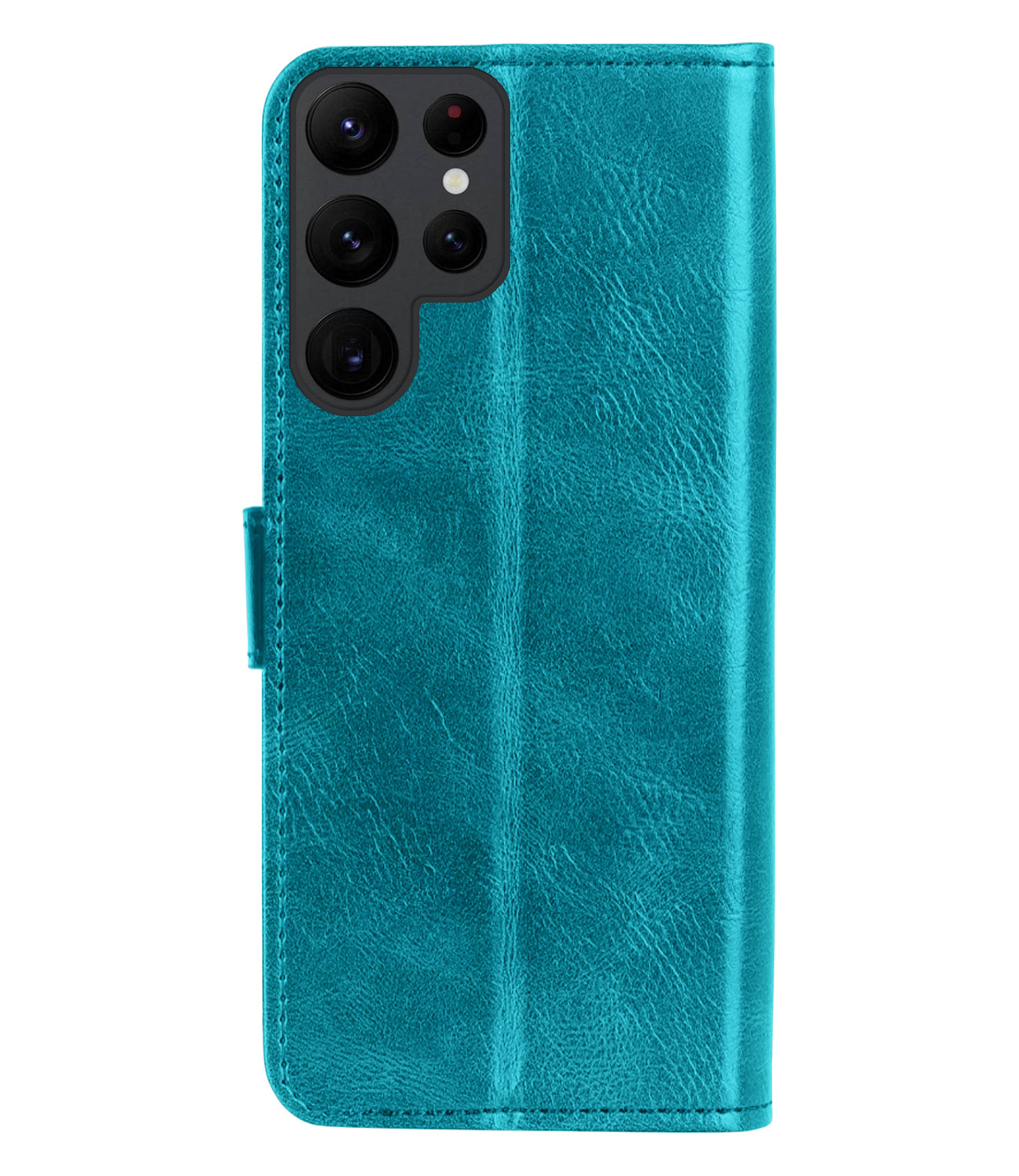 Samsung S23 Ultra Hoes Bookcase Flipcase Book Cover Met 2x Screenprotector Samsung Galaxy S23 Ultra Hoesje Book Case - Turquoise