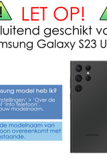 Samsung Galaxy S23 Ultra Hoesje Transparant Cover Shock Proof Case Hoes Met Kaarthouder Pasjeshouder Met 2x Screenprotector