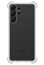 NoXx Hoes Geschikt voor Samsung S23 Ultra Hoesje Siliconen Cover Shock Proof Back Case Shockproof Hoes Met Screenprotector - Transparant