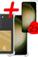 BASEY. Hoes Geschikt voor Samsung S23 Plus Hoesje Shock Proof Case Hoes Met 2x Screenprotector - Hoesje Geschikt voor Samsung Galaxy S23 Plus Hoes Cover Shockproof - Transparant