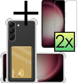 NoXx NoXx Samsung Galaxy S23 Plus Hoesje Shockproof Pashouder Met 2x Screenprotector