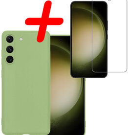 BASEY. BASEY. Samsung Galaxy S23 Plus Hoesje Siliconen Met Screenprotector - Groen