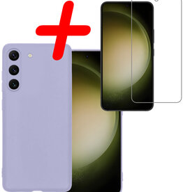 BASEY. BASEY. Samsung Galaxy S23 Plus Hoesje Siliconen Met Screenprotector - Lila