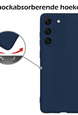 Nomfy Hoesje Geschikt voor Samsung S23 Plus Hoesje Siliconen Cover Case Met Screenprotector - Hoes Geschikt voor Samsung Galaxy S23 Plus Hoes Back Case - Donkerblauw