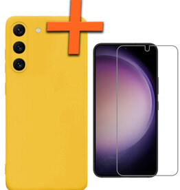 Nomfy Nomfy Samsung Galaxy S23 Plus Hoesje Siliconen Met Screenprotector - Geel