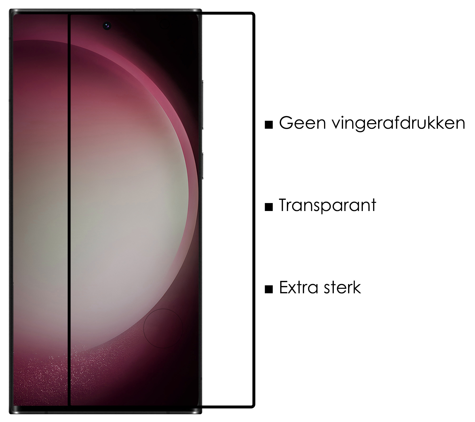 NoXx Hoes Geschikt voor Samsung S23 Ultra Hoesje Book Case Hoes Flip Cover Wallet Bookcase Met 2x Screenprotector - Wit