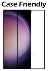 Samsung S23 Ultra Hoes Bookcase Flipcase Book Cover Met Screenprotector Samsung Galaxy S23 Ultra Hoesje Book Case - Bruin