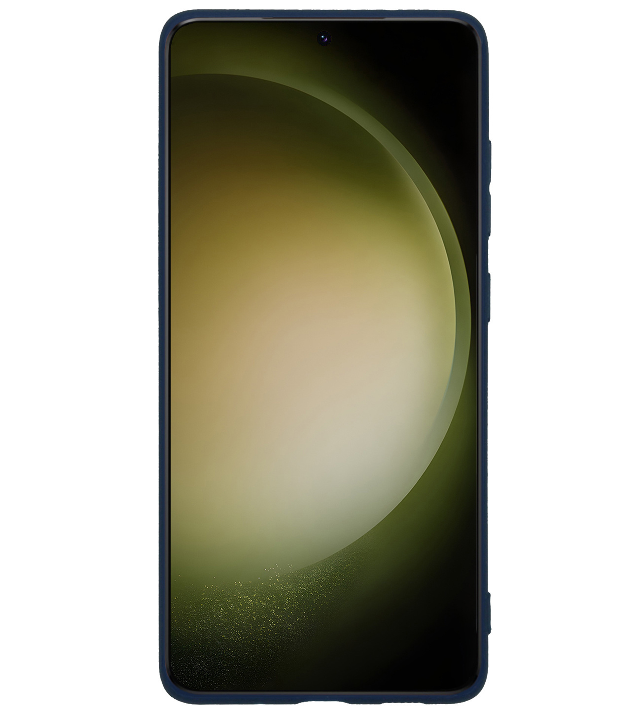 BASEY. Hoes Geschikt voor Samsung S23 Ultra Hoesje Siliconen Back Cover Case Met Screenprotector - Hoesje Geschikt voor Samsung Galaxy S23 Ultra Hoes Cover Hoesje - Donkerblauw