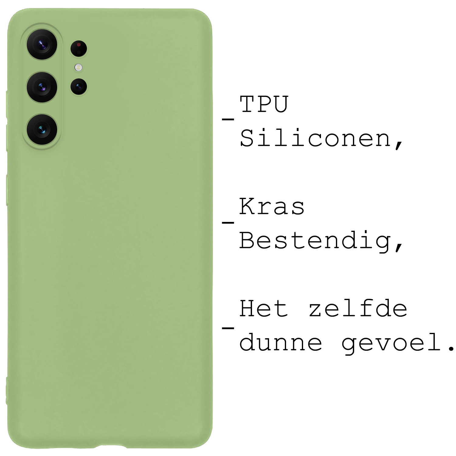 BASEY. Hoes Geschikt voor Samsung S23 Ultra Hoesje Siliconen Back Cover Case Met Screenprotector - Hoesje Geschikt voor Samsung Galaxy S23 Ultra Hoes Cover Hoesje - Groen