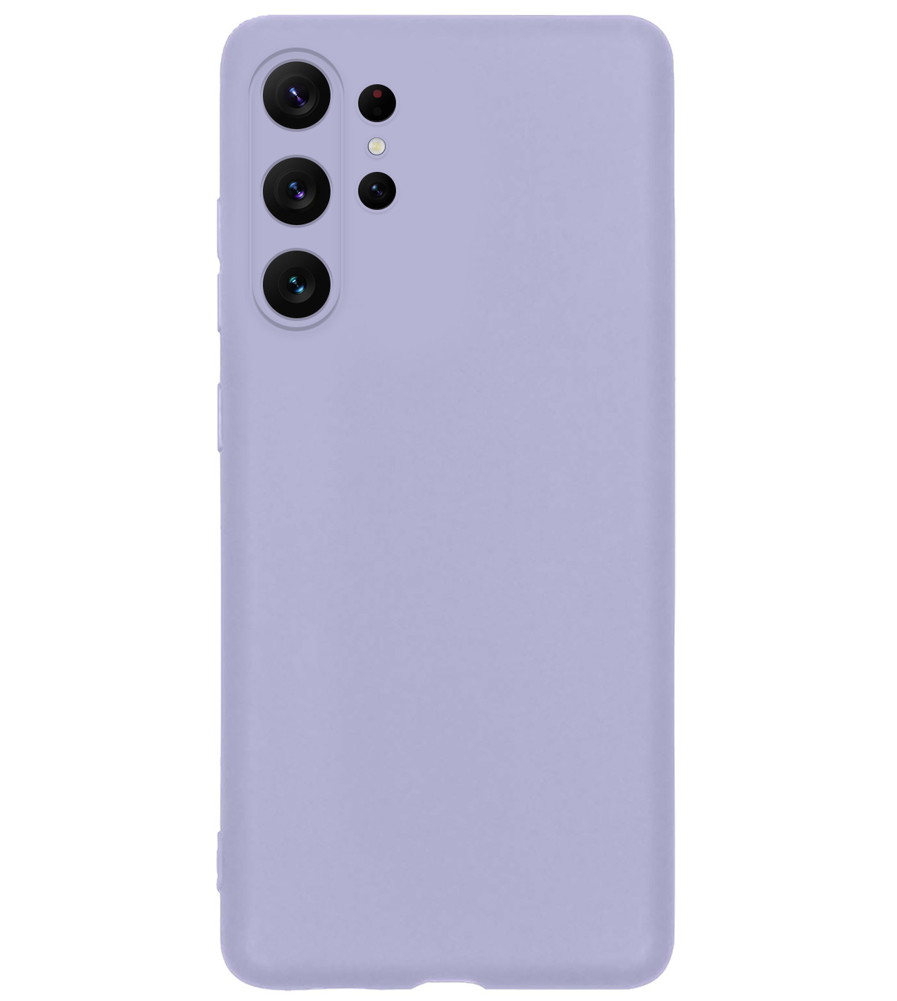 BASEY. Hoes Geschikt voor Samsung S23 Ultra Hoesje Siliconen Back Cover Case Met Screenprotector - Hoesje Geschikt voor Samsung Galaxy S23 Ultra Hoes Cover Hoesje - Lila