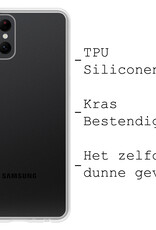 BASEY. Hoes Geschikt voor Samsung S23 Ultra Hoesje Siliconen Back Cover Case Met Screenprotector - Hoesje Geschikt voor Samsung Galaxy S23 Ultra Hoes Cover Hoesje - Transparant