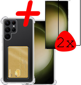 BASEY. BASEY. Samsung Galaxy S23 Ultra Hoesje Shockproof Pashouder Met 2x Screenprotector