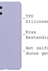 BASEY. Hoes Geschikt voor Samsung S23 Ultra Hoesje Siliconen Back Cover Case Met 2x Screenprotector - Hoesje Geschikt voor Samsung Galaxy S23 Ultra Hoes Cover Hoesje - Lila